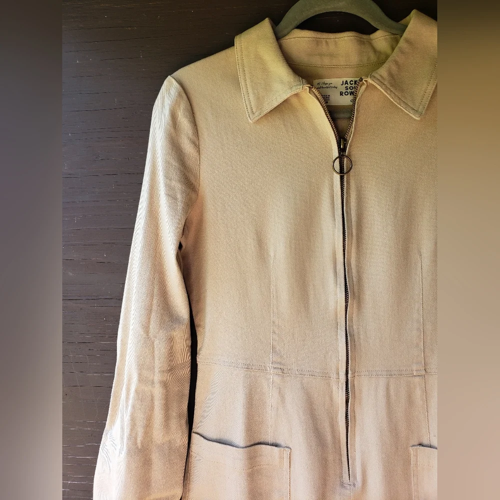 Jackson Rowe Cream / taupe zipper jumpsuit - Picture 5 of 13